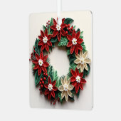 Weihnachtskranz-Urlaubsornament Ornament Aus Metall (Vorderseite links)