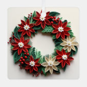 Weihnachtskranz-Urlaubsornament Ornament Aus Metall (Vorderseite)