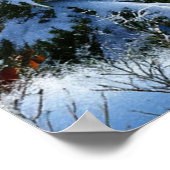Weihnachtskranz 🎄 Verschneiter mondbeschienener W Poster (Ecke)