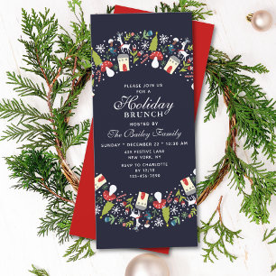 Weihnachtskranz WeihnachtsBrunch Einladung