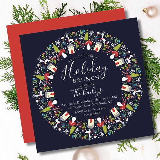 Weihnachtskranz | WeihnachtsBrunch Einladung