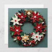 Weihnachtskranz Weihnachtsfeiertag Grußkarte Feiertagskarte (Vorne/Hinten)