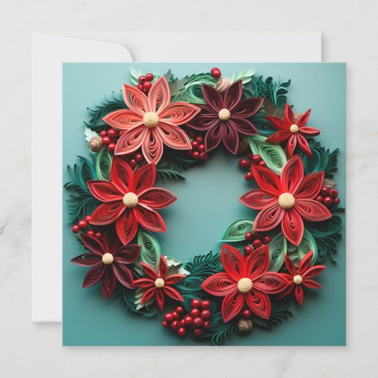 Weihnachtskranz Weihnachtsfeiertag Grußkarte Feiertagskarte (Vorderseite)