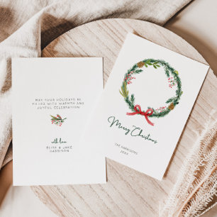 Weihnachtskranz Weihnachtskarte Feiertagskarte