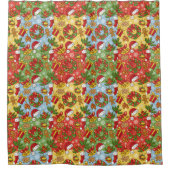 Weihnachtskranz, Weihnachtsschmuck, Hut des Weihna Duschvorhang (Vorderseite)