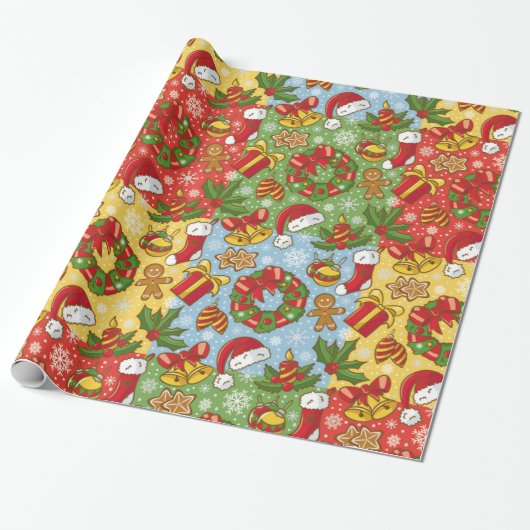 Weihnachtskranz, Weihnachtsschmuck, Hut des Weihna Geschenkpapier (Ungerollt)