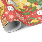 Weihnachtskranz, Weihnachtsschmuck, Hut des Weihna Geschenkpapier (Rolleneckpunkt)