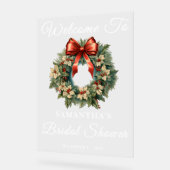 Weihnachtskranz Winter Brautparty Willkommen Acrylschild (Winkel)