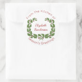 Weihnachtskranz-Zuhause Backen Runder Aufkleber (Tasche)