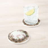 Weihnachtskranz Zweige Branchen Pine Cones Berries Getränkeuntersetzer (Seite)