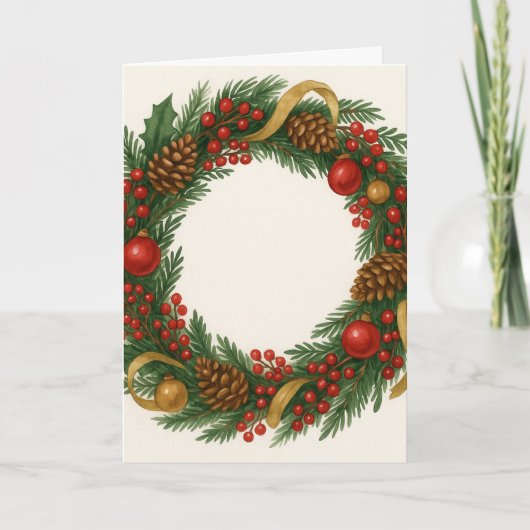 Weihnachtskränzchen Karte (Vorderseite)
