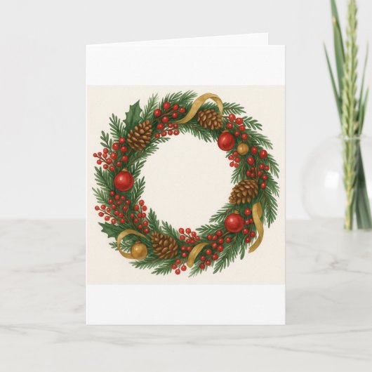 Weihnachtskränzchen Karte (Vorderseite)