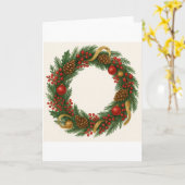 Weihnachtskränzchen Karte (Gelbe Blume)