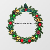 Weihnachtskranzdekore Fensteraufkleber (Blatt)