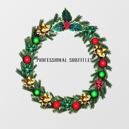 Weihnachtskranzdekore Fensteraufkleber (Blatt)