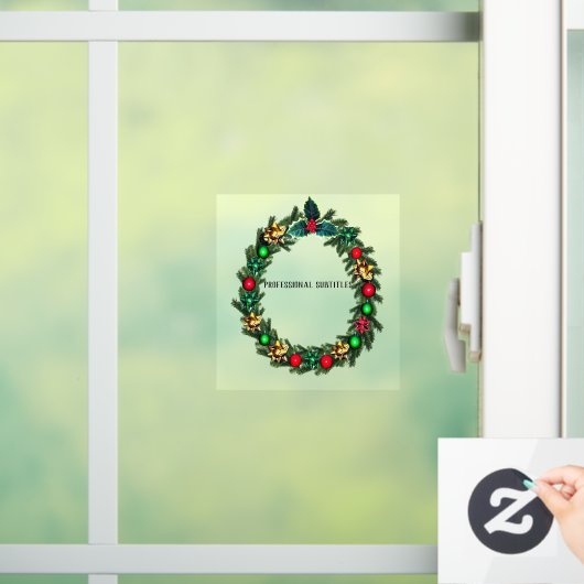 Weihnachtskranzdekore Fensteraufkleber (Zuhause)