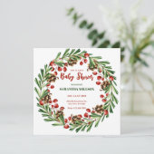 Weihnachtskränzdusche Einladung (Stehend Vorderseite)