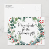 Weihnachtskränze Dankeschön-Postkarte Postkarte (Vorne/Hinten)