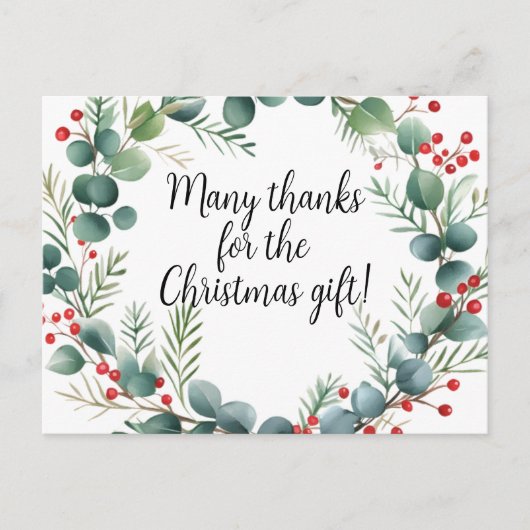 Weihnachtskränze Dankeschön-Postkarte Postkarte (Vorderseite)