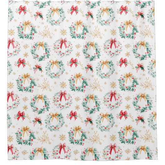 Weihnachtskränze Duschvorhang (Vorderseite)