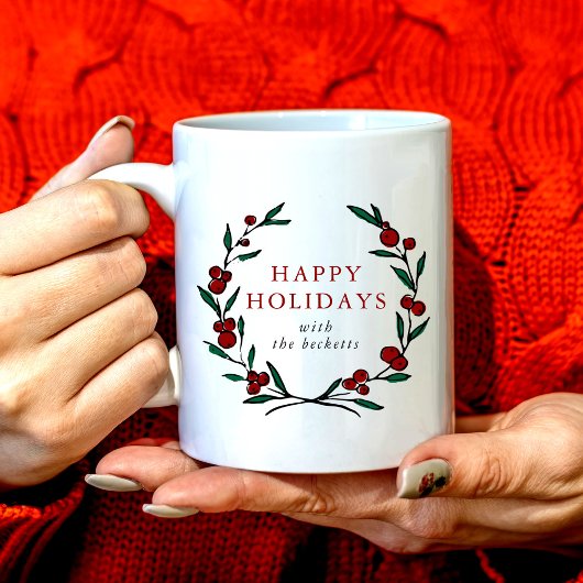 Weihnachtskränze Familienweihnachten Kaffeetasse