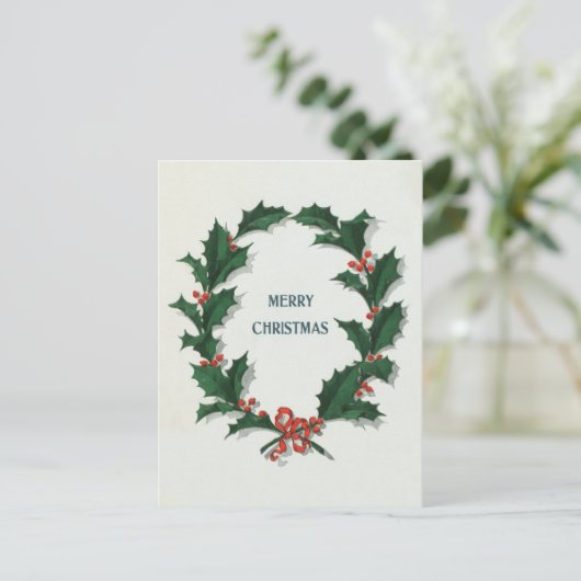 Weihnachtskränze Feiertagspostkarte (Stehend Vorderseite)