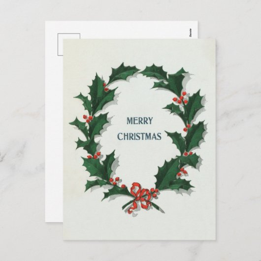 Weihnachtskränze Feiertagspostkarte (Vorne/Hinten)