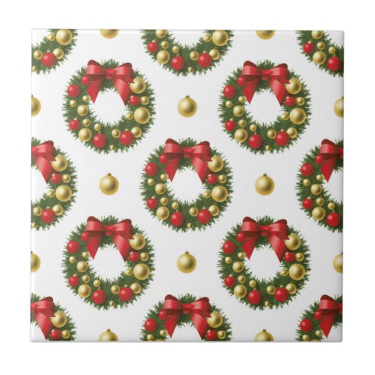 Weihnachtskränze Fliese (Vorderseite)