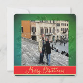Weihnachtskränze + Foto Flache Feiertagskarte (Rückseite)