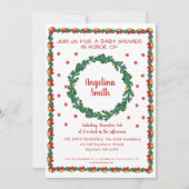 Weihnachtskränze & Garland Babydusche Einladung (Vorderseite)