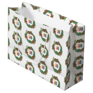 Weihnachtskränze Geschäft Logo Weihnachten Große Geschenktüte