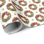 Weihnachtskränze Geschenkpapier (Rolleneckpunkt)