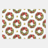 Weihnachtskränze Geschenkpapier Set (Vorderseite)
