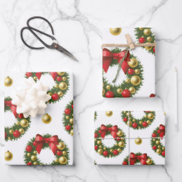 Weihnachtskränze Geschenkpapier Set