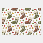 Weihnachtskränze Geschenkpapier Set (Vorderseite)