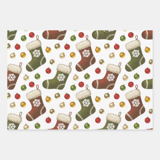 Weihnachtskränze Geschenkpapier Set (Vorderseite)