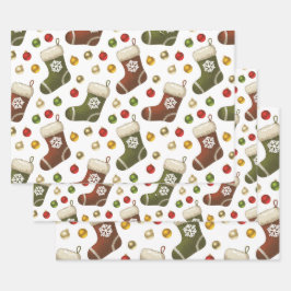 Weihnachtskränze Geschenkpapier Set