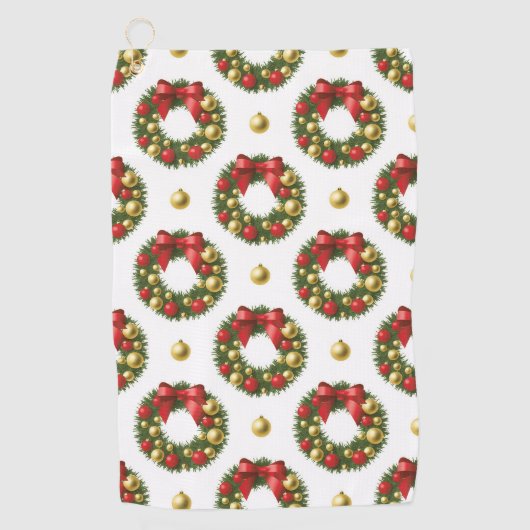 Weihnachtskränze Golfhandtuch (Vorderseite)