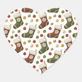 Weihnachtskränze Herz-Aufkleber