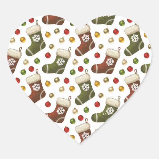 Weihnachtskränze Herz-Aufkleber (Vorderseite)