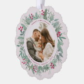 Weihnachtskränze mit Foto  Ornament Karte (Links)