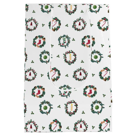 Weihnachtskränze Mittlere Geschenktüte (Rückseite)