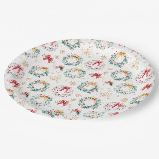 Weihnachtskränze Pappteller (Schrägansicht)