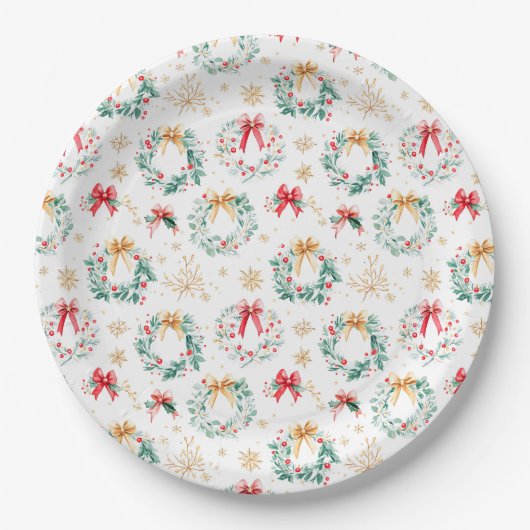 Weihnachtskränze Pappteller (Vorderseite)