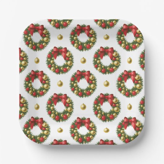 Weihnachtskränze Pappteller (Vorderseite)