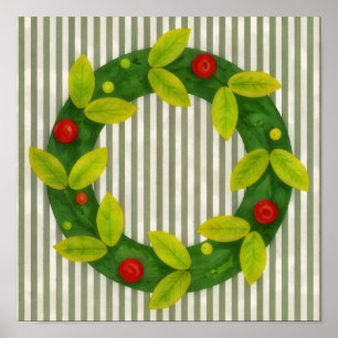 Weihnachtskränze Quadratische Kunstposter Poster
