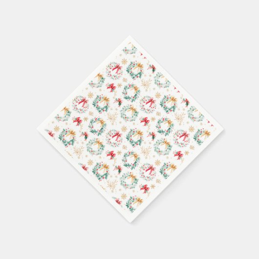 Weihnachtskränze Serviette (Ecke)