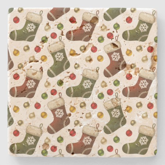 Weihnachtskränze Steinuntersetzer (Vorderseite)