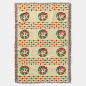 Weihnachtskränze Strickmuster Decke (Vorderseite Vertikal)
