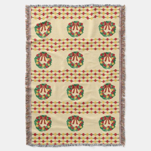 Weihnachtskränze Strickmuster Decke (Vorderseite Vertikal)
